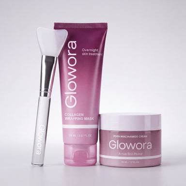 Korean Starter Set met Collageen Wrapping Masker, PDRN Niacinamide Crème en applicatiekwast